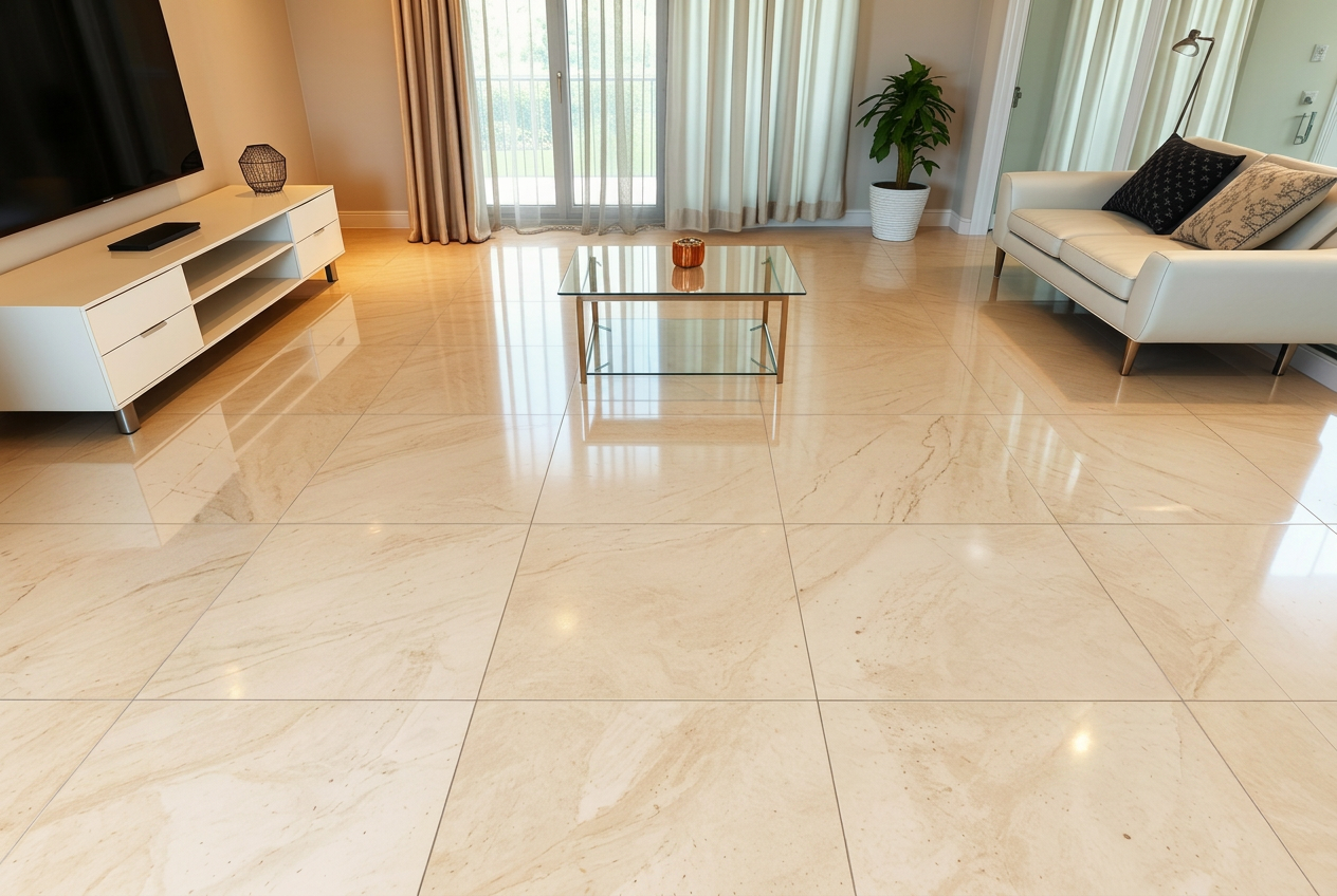 Sparkling clean marble floor